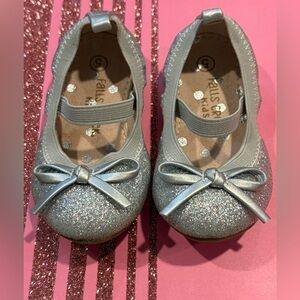 Glittery Silver Kids Shoes
